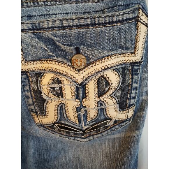 Men's Rock Revival Nikola Alt Straight Jeans Size 38/31 Relaxed Distressed - Picture 6 of 7